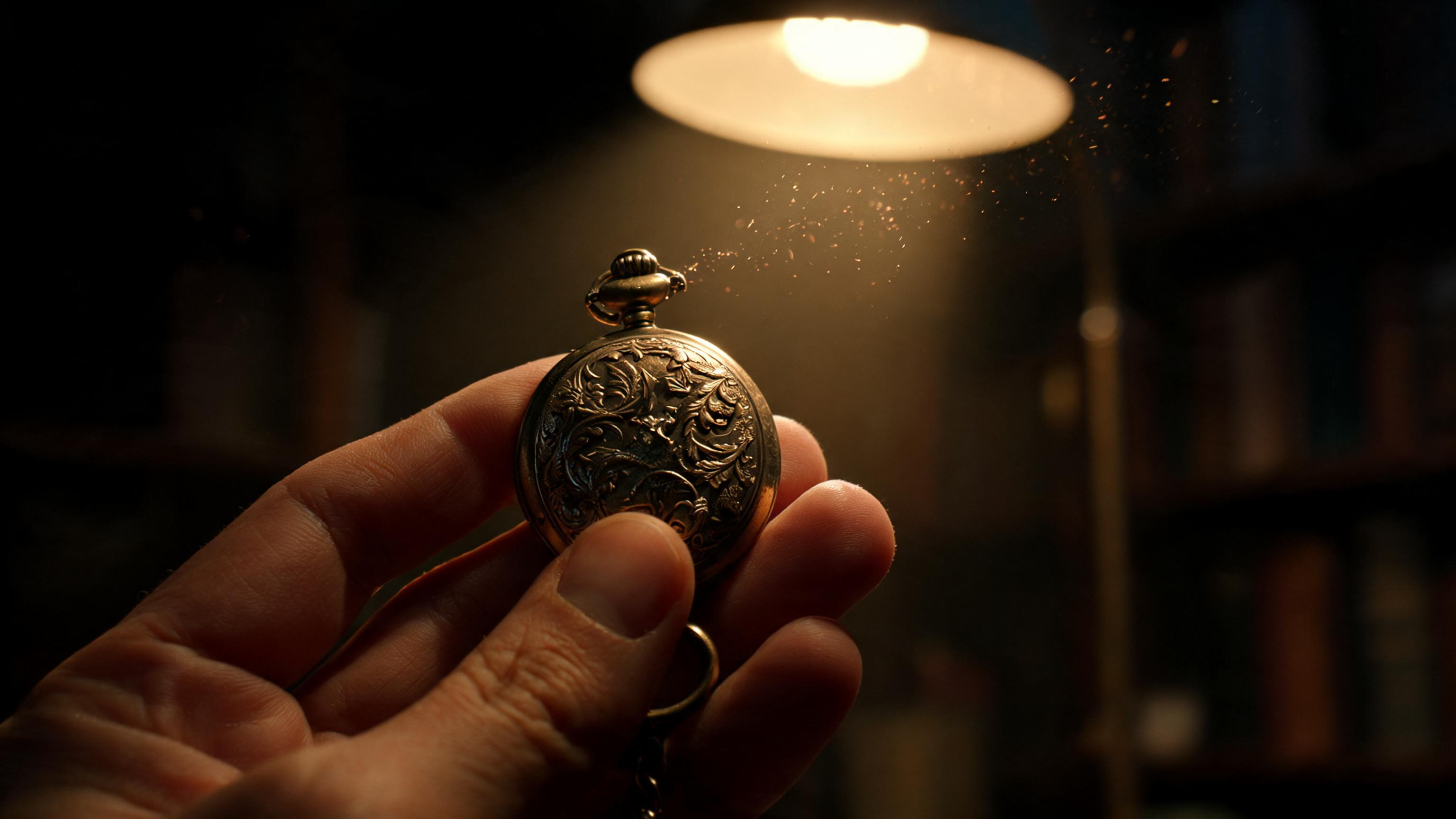 Seedream 5.0 Lite — antique brass pocket watch macro still